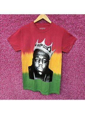 The Notorious BIG King of New York Rap Tricolor Dip-Dye Tee small